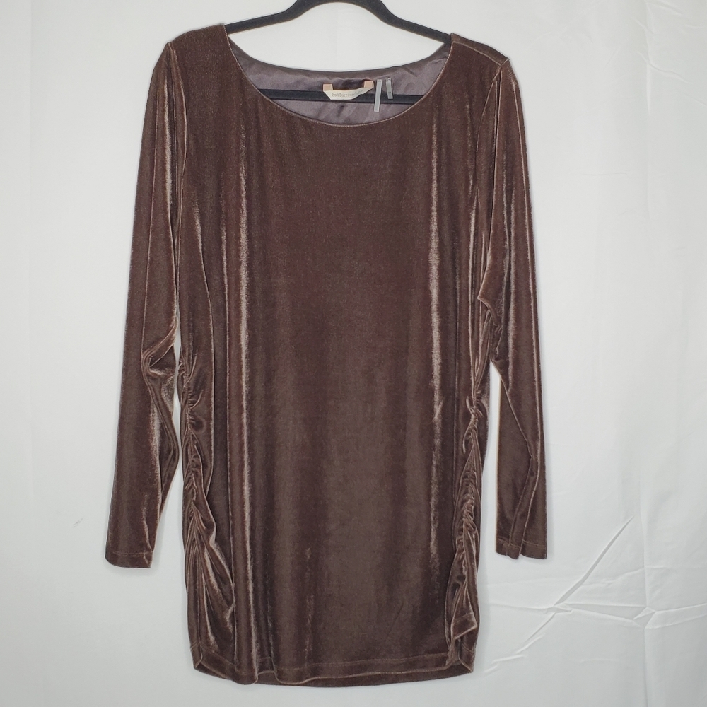 Soft Surroundings Brown Velvet Tunic Top